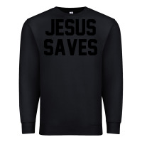 Black jesus saves christian faith trust in god lord christ Premium Sweatshirt - artisFamous