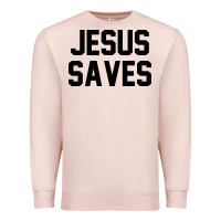 Pale Pink jesus saves christian faith trust in god lord christ Premium Sweatshirt - artisFamous