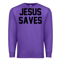 Purple jesus saves christian faith trust in god lord christ Premium Sweatshirt - artisFamous