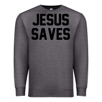 Charcoal Heather jesus saves christian faith trust in god lord christ Premium Sweatshirt - artisFamous