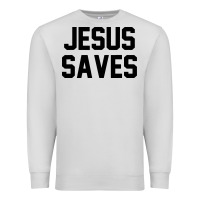 Dove Grey jesus saves christian faith trust in god lord christ Premium Sweatshirt - artisFamous