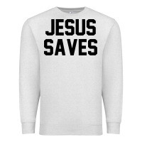 Oatmeal Heather jesus saves christian faith trust in god lord christ Premium Sweatshirt - artisFamous