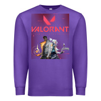 Purple valorant gaming design Premium Sweatshirt - artisFamous