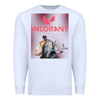 White valorant gaming design Premium Sweatshirt - artisFamous