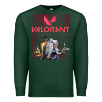 Sports Green valorant gaming design Premium Sweatshirt - artisFamous