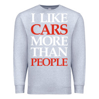 Heather Grey I LIKE CARS MORE THAN PEOPLE Premium Sweatshirt - artisFamous