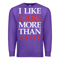 Purple I LIKE CARS MORE THAN PEOPLE Premium Sweatshirt - artisFamous