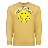 Antique Gold retro   have a nice day   smile happy face Premium Sweatshirt - artisFamous
