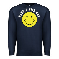 Navy retro   have a nice day   smile happy face Premium Sweatshirt - artisFamous