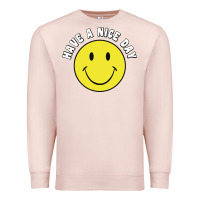Pale Pink retro   have a nice day   smile happy face Premium Sweatshirt - artisFamous
