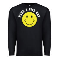 Black retro   have a nice day   smile happy face Premium Sweatshirt - artisFamous