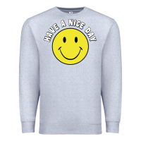 Heather Grey retro   have a nice day   smile happy face Premium Sweatshirt - artisFamous