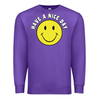 Purple retro   have a nice day   smile happy face Premium Sweatshirt - artisFamous