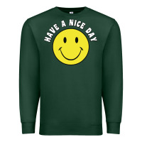 Sports Green retro   have a nice day   smile happy face Premium Sweatshirt - artisFamous