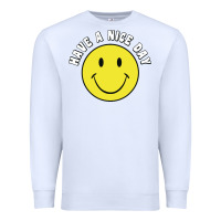 White retro   have a nice day   smile happy face Premium Sweatshirt - artisFamous