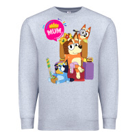 Heather Grey bluey mom dad funny queen for family lover t shirt Premium Sweatshirt - artisFamous