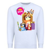 White bluey mom dad funny queen for family lover t shirt Premium Sweatshirt - artisFamous