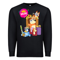 Black bluey mom dad funny queen for family lover t shirt Premium Sweatshirt - artisFamous