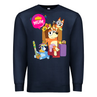 Navy bluey mom dad funny queen for family lover t shirt Premium Sweatshirt - artisFamous