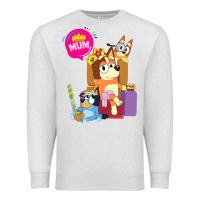 Oatmeal Heather bluey mom dad funny queen for family lover t shirt Premium Sweatshirt - artisFamous
