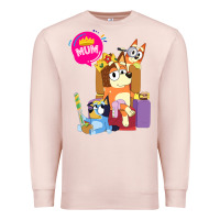 Pale Pink bluey mom dad funny queen for family lover t shirt Premium Sweatshirt - artisFamous