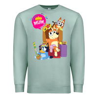Seafoam bluey mom dad funny queen for family lover t shirt Premium Sweatshirt - artisFamous