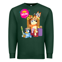 Sports Green bluey mom dad funny queen for family lover t shirt Premium Sweatshirt - artisFamous