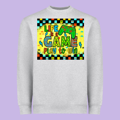 Life Is A Game Play To Win Heavyweight Sweatshirt Designed By Jahusdesignshop