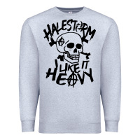 Heather Grey Skull I like It Heovy Halestorm Premium Sweatshirt - artisFamous