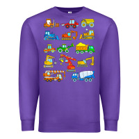 Purple construction excavator shirt for boys girls men and women t shirt Premium Sweatshirt - artisFamous