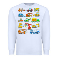 White construction excavator shirt for boys girls men and women t shirt Premium Sweatshirt - artisFamous
