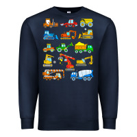 Navy construction excavator shirt for boys girls men and women t shirt Premium Sweatshirt - artisFamous