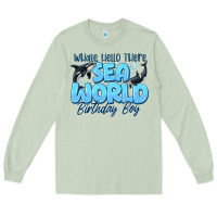 Matcha Whale Hello There Sea World Birthday Boy Long Sleeve Tee - CowhideDigitalArt