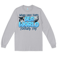 Moon Dust Whale Hello There Sea World Birthday Boy Long Sleeve Tee - CowhideDigitalArt