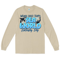 Mushroom Whale Hello There Sea World Birthday Boy Long Sleeve Tee - CowhideDigitalArt