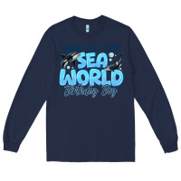 Navy Whale Hello There Sea World Birthday Boy Long Sleeve Tee - CowhideDigitalArt