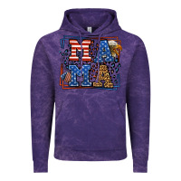 Cloud Purple Army Veteran mama leopard frame 4th of July Vintage Hoodie - LillyAllenDesigns