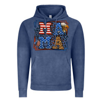 Vintage Denim Army Veteran mama leopard frame 4th of July Vintage Hoodie - LillyAllenDesigns