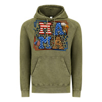 Vintage Olive Army Veteran mama leopard frame 4th of July Vintage Hoodie - LillyAllenDesigns