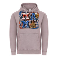 Vintage Zinc Army Veteran mama leopard frame 4th of July Vintage Hoodie - LillyAllenDesigns
