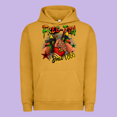 Free-ish Since 1865 Juneteenth Black Girl Sneakers Urban Hoodie Designed By Ranaportraitstore