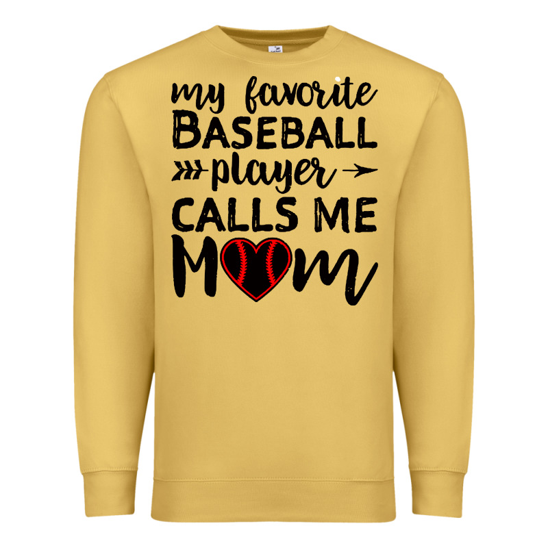 Womens My Favorite Baseball Player Calls Me Mom Premium Sweatshirt by artisFamous | Teevron