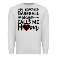 Dove Grey womens my favorite baseball player calls me mom Premium Sweatshirt - artisFamous