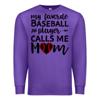 Purple womens my favorite baseball player calls me mom Premium Sweatshirt - artisFamous