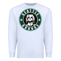 White seattle grunge Premium Sweatshirt - artisFamous