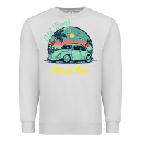 Dove Grey Vintage Funny Beetle Bug Distressed Classic Cars Old Bugs Never Die Premium Sweatshirt - artisFamous