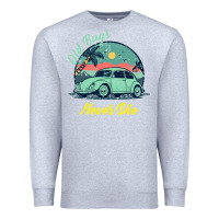 Heather Grey Vintage Funny Beetle Bug Distressed Classic Cars Old Bugs Never Die Premium Sweatshirt - artisFamous