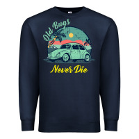 Navy Vintage Funny Beetle Bug Distressed Classic Cars Old Bugs Never Die Premium Sweatshirt - artisFamous