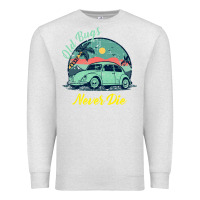 Oatmeal Heather Vintage Funny Beetle Bug Distressed Classic Cars Old Bugs Never Die Premium Sweatshirt - artisFamous