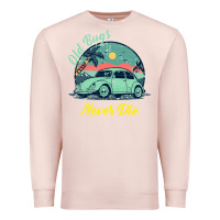 Pale Pink Vintage Funny Beetle Bug Distressed Classic Cars Old Bugs Never Die Premium Sweatshirt - artisFamous